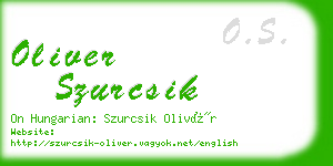 oliver szurcsik business card